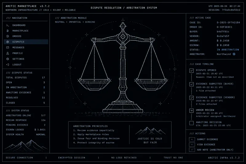 Dispute resolution and arbitration system diagram